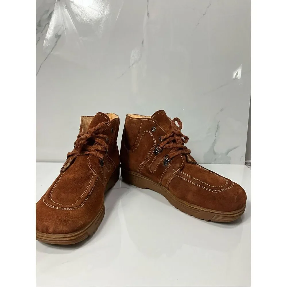 VINTAGE 50/60’s RARE J. S. RAUB Suede Sherpa lined shoes boots